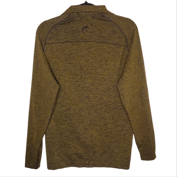 Alphalete Zenith 1/4 Zip Pullover Slim Fit Green & Black Space Dye Large - Picture 3 of 11